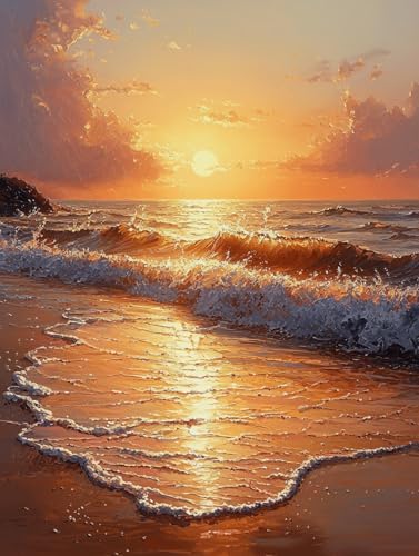 Diamond Painting Strand, DIY Sonnenuntergang Diamond Painting Eckige Steine Set Erwachsene, 5D Kreuzstich Stickerei Diamant Malerei, Mosaikherstellung Basteln Erwachsene Bilder Wanddeko 40x50cm F-02 Diamond Painting Strand, DIY Sonnenuntergang Diamond Painting Eckige Steine Set Erwachsene, 5D Kreuzstich Stickerei Diamant Malerei, Mosaikherstellung Basteln Erwachsene Bilder Wanddeko 40x50cm F-02 von Zahnngxp