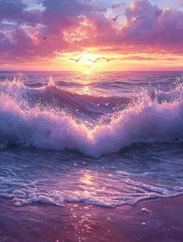 Diamond Painting Strand, DIY Sonnenuntergang Diamond Painting Eckige Steine Set Erwachsene, 5D Kreuzstich Stickerei Diamant Malerei, Mosaikherstellung Basteln Erwachsene Bilder Wanddeko 60x80cm G-86 Diamond Painting Strand, DIY Sonnenuntergang Diamond Painting Eckige Steine Set Erwachsene, 5D Kreuzstich Stickerei Diamant Malerei, Mosaikherstellung Basteln Erwachsene Bilder Wanddeko 60x80cm G-86 von Zahnngxp