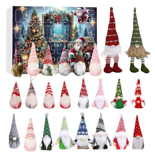 Zahoken Adventskalender Für Weihnachten - Acrylic Advent Gnome Countdown Calendar - 24 Day Festive Toy Decor Ornament For Holiday Season Wall Tree Classroom Offices Family Kids Toddler Teen Adult Men von Zahoken