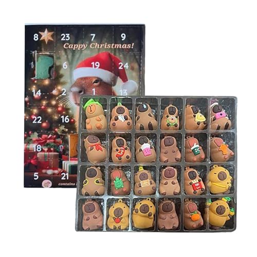 Zahoken Countdown Kalender Spielzeug - 24 Tage Countdown Kalender Capybara Figuren Set | Sammelbare Festliche Wohndeko Figur Für Kinder Familie Erwachsene Jugendliche - Zahoken Countdown Kalender Spielzeug - 24 Tage Countdown Kalender Capybara Figuren Set | Sammelbare Festliche Wohndeko Figur Für Kinder Familie Erwachsene Jugendliche - von Zahoken
