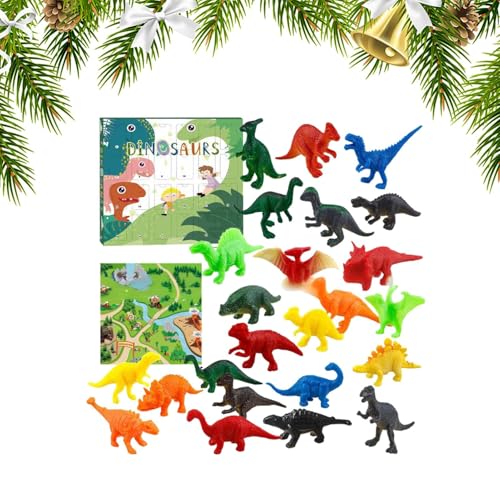 Zahoken Dinosaurier Countdown Advent - 24 Tage Countdown Dinosaurier Adventskalender Mit Ornamenten,Pädagogisches Dekoratives Tierspielzeug Für Kinder Jugendliche Erwachsene Weihnachten Mädchen von Zahoken