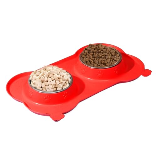 Zahoken Futternäpfe für Hunde, auslaufsicher, doppelter Futternapf, abnehmbarer Futternapf für kleine, mittelgroße und große Welpen, Katzen, drinnen und draußen Zahoken Futternäpfe für Hunde, auslaufsicher, doppelter Futternapf, abnehmbarer Futternapf für kleine, mittelgroße und große Welpen, Katzen, drinnen und draußen von Zahoken