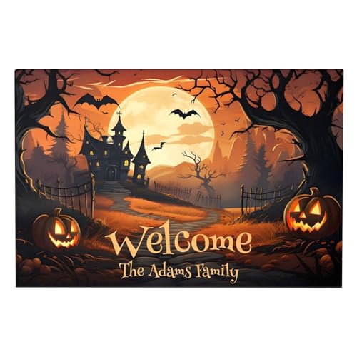 Zahoken Halloween Bodenmatte Für Draußen, 61 x 89 cm Halloween Bodenmatte, rutschfeste Fußmatte Für Flur Terrasse Eingangsbereich Deko von Zahoken