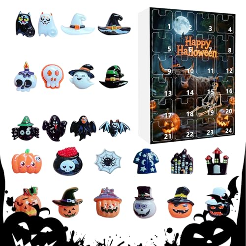 Zahoken Halloween Countdown Kalender,Kunstharz Gruselige Skulpturen Schreibtischdekoration | 24-tägige Kunstharz Gruselfiguren Für Halloween Schreibtisch Party Zuhause Fensterbank Kamin von Zahoken