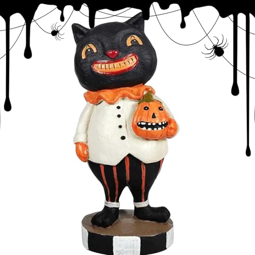 Zahoken Halloween-Katzenstatue, Kürbis-Skulptur, Kunstharz-Skulptur, Ornament für Bücherregal, Fensterbank, Tisch, Schreibtisch, Kaminsims, Zuhause, festliche Halloween-Party-Dekoration Zahoken Halloween-Katzenstatue, Kürbis-Skulptur, Kunstharz-Skulptur, Ornament für Bücherregal, Fensterbank, Tisch, Schreibtisch, Kaminsims, Zuhause, festliche Halloween-Party-Dekoration von Zahoken