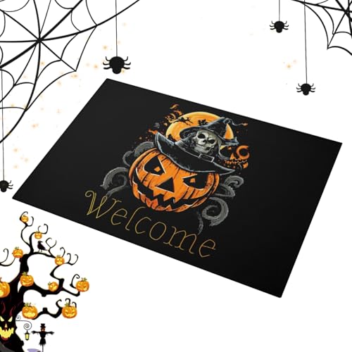 Zahoken Halloween Türvorleger | 60 x 90 cm Halloween Teppich,rutschfeste Und Gruselige Türmatte Für Den Einsatz Bei Partys Auf Veranden In Fluren Eingangsbereichen Und von Zahoken