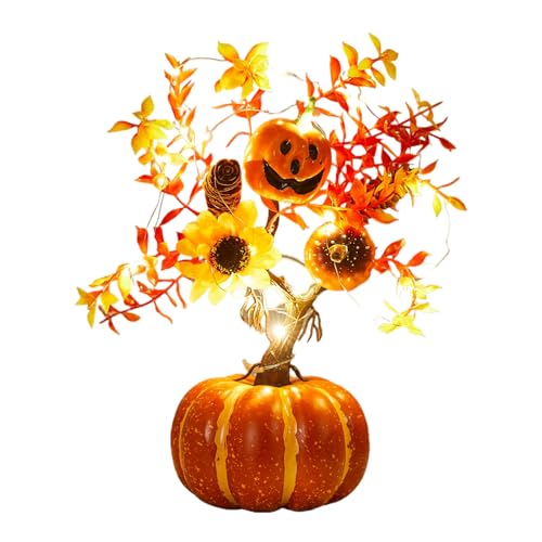Zahoken Herbstkürbis mit Beleuchtung, Batteriebetriebene Herbstdekoration als Tischmittelstück, Künstlicher Schaumstoff Kürbis mit LED Beleuchtung und Ahornblättern, Für Erntedank Halloween Zahoken Herbstkürbis mit Beleuchtung, Batteriebetriebene Herbstdekoration als Tischmittelstück, Künstlicher Schaumstoff Kürbis mit LED Beleuchtung und Ahornblättern, Für Erntedank Halloween von Zahoken
