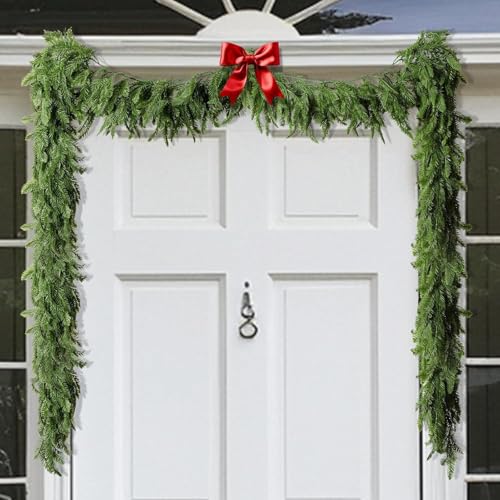 Zahoken Kiefern Girlande | Festlicher Fensterkranz | Wiederverwendbare Festtagsdekoration Für Partys Hochzeit Weihnachten Tür Kamin Tisch Küche Outdoor Winter von Zahoken