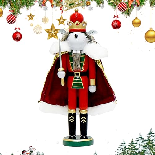 Zahoken Nussknacker, Weihnachtsdekoration, aus Holz, Mäusekönig-Figuren, Nussknacker, Weihnachtsdekoration, für festliche Tischplatte, 30,5 cm Zahoken Nussknacker, Weihnachtsdekoration, aus Holz, Mäusekönig-Figuren, Nussknacker, Weihnachtsdekoration, für festliche Tischplatte, 30,5 cm von Zahoken