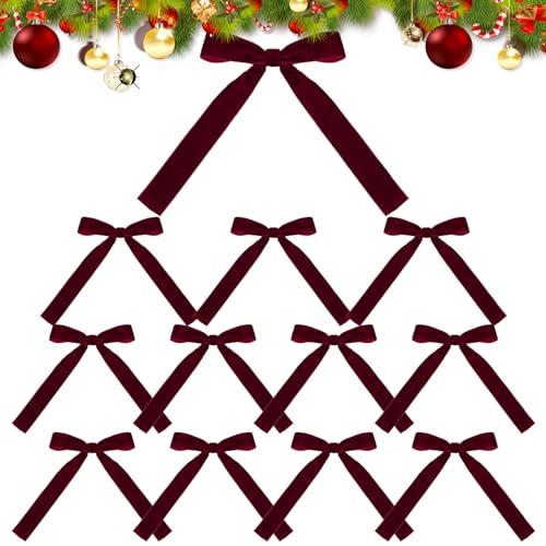 Zahoken Rote Weihnachtskranzschleifen, Samtrote Schleifen - Weihnachtsschleifen aus Samt,Tragbare Weihnachtsbaumschleifen aus Samt für Baum-, Haustür-, Kamin-, Treppen- und Girlandendekoration Zahoken Rote Weihnachtskranzschleifen, Samtrote Schleifen - Weihnachtsschleifen aus Samt,Tragbare Weihnachtsbaumschleifen aus Samt für Baum-, Haustür-, Kamin-, Treppen- und Girlandendekoration von Zahoken