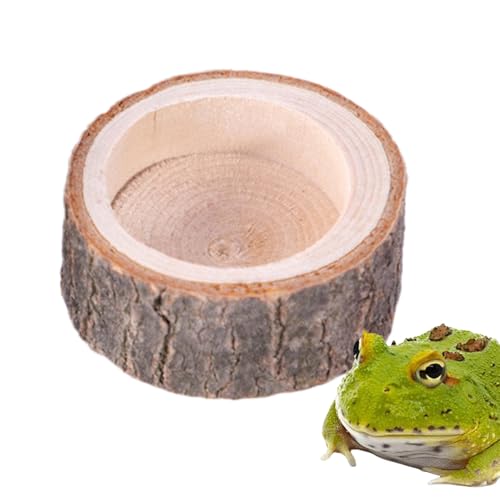 Zahoken Schildkröten Wasserschüssel, Echsen & Schildkröten Wassernapf, Holzoptik Fütterbecken Habitat Zubehör Für Innenterrarien Wohnraum Aquarien Hinterhofteiche von Zahoken