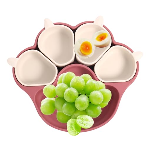Zahoken Silikon-Futtermatte für Babys, Katzenkrallenform, Saugnapf-Trennwand, Baby-Saugnapfteller, geteilte Teller, geteiltes Tablett für Essen, Familie Zahoken Silikon-Futtermatte für Babys, Katzenkrallenform, Saugnapf-Trennwand, Baby-Saugnapfteller, geteilte Teller, geteiltes Tablett für Essen, Familie von Zahoken