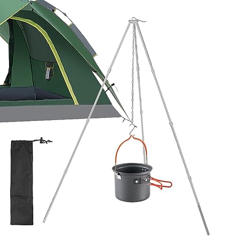 Zahoken Stativkocher für Camping, Herdstativ Campingzubehör, Outdoor-Camp-Stativ mit verstellbarer Hängekette, Aluminiumlegierung, leichte, faltbare Überlebensausrüstung Zahoken Stativkocher für Camping, Herdstativ Campingzubehör, Outdoor-Camp-Stativ mit verstellbarer Hängekette, Aluminiumlegierung, leichte, faltbare Überlebensausrüstung von Zahoken