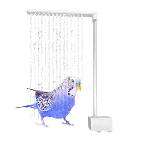Zahoken Vogel-Badewannenzubehör, Duschkopf mit fließendem Wasser für Käfigbrunnen, automatisch, mit Pumpkopf und USB-Kabel, praktisches Haustier-Sittich-Badespielzeug für Nymphensittiche von Zahoken