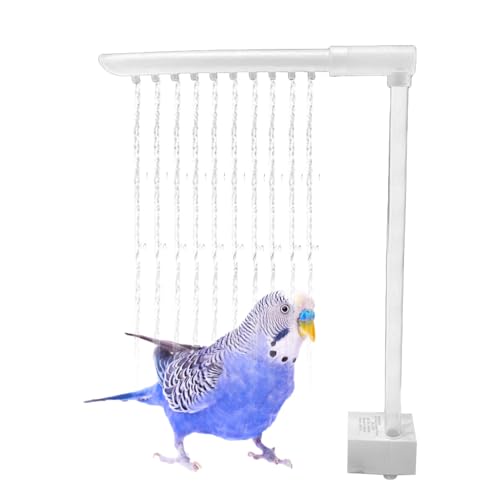 Zahoken Vogel-Badewannenzubehör, Duschkopf mit fließendem Wasser für Käfigbrunnen, automatisch, mit Pumpkopf und USB-Kabel, praktisches Haustier-Sittich-Badespielzeug für Nymphensittiche von Zahoken