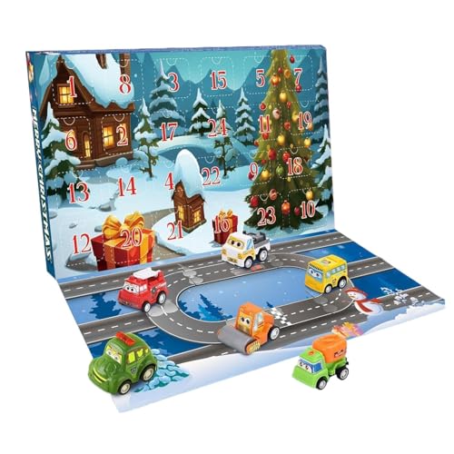 Zahoken Weihnachts-Advents-Spielzeug 2025-2025 Rückziehwagen Adventspielzeug,Fahrzeugmodell-Spielzeug, Tischdekoration für Jugendliche, Kinder, Kleinkinder, Mädchen, Schwestern, von Zahoken