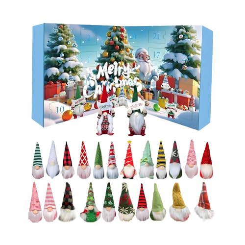 Zahoken Weihnachts Countdown Kalender,Festive Plüsch Wichtel Figuren | 24 Tage Zwergen Kalender Für Christbaum Wohnzimmertisch Kaminschmuck Zahoken Weihnachts Countdown Kalender,Festive Plüsch Wichtel Figuren | 24 Tage Zwergen Kalender Für Christbaum Wohnzimmertisch Kaminschmuck von Zahoken