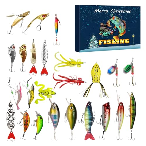 Zahoken Weihnachts Kalender - 24 Tage Kalender Angelköder Set | Geschenkideen Für Sohn Vater Opa Nachbar Ehemann Freund Großvater - Haushalt Geschenk Zahoken Weihnachts Kalender - 24 Tage Kalender Angelköder Set | Geschenkideen Für Sohn Vater Opa Nachbar Ehemann Freund Großvater - Haushalt Geschenk von Zahoken