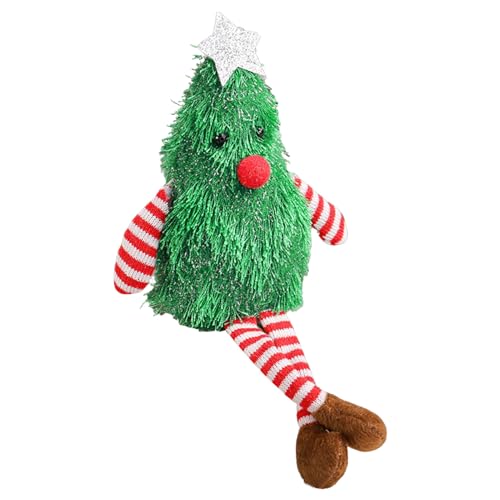 Zahoken Weihnachts Plüschfigur - Langbeinige Weihnachtsbaum Puppe Plüsch - Weiche Festliche Leuchtende Figurendekoration Für Büro Schreibtisch Zuhause Tisch Mittelpunkt von Zahoken