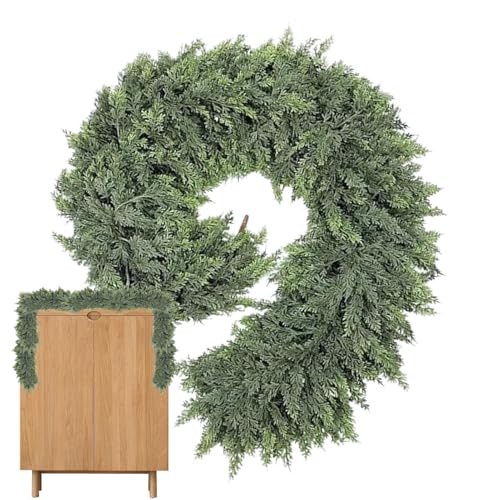 Zahoken Weihnachtstannengirlande - Künstliche Tannengirlande Weihnachtsdekoration | Deko Realistischer Für Kamin Wohnzimmer Treppe Hochzeit Party Dekoration Außenwand von Zahoken
