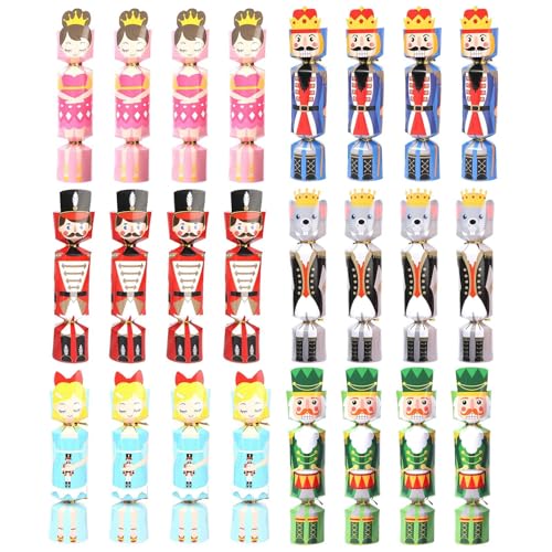Zahoken Weihnachtstisch Partydank - 24 Stück Christmas Crackers Mit Überraschungen Für Erwachsene | Enthält Deko-Set Für Festliche Tischdekoration Familie von Zahoken
