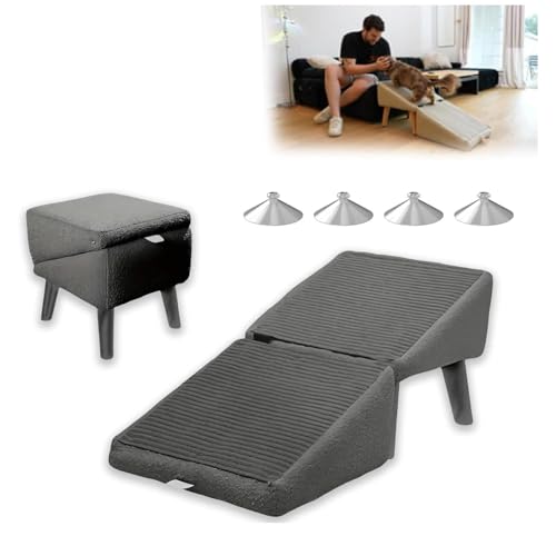 Hundehocker, 2-in-1 Faltbare Tragbarer Dog Stairs, Hunderampe Sofa für Bett, Sofa und Auto,Gray Hundehocker, 2-in-1 Faltbare Tragbarer Dog Stairs, Hunderampe Sofa für Bett, Sofa und Auto,Gray von ZaiZaiSMao