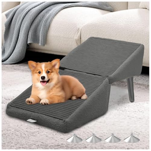 Hunderampe Sofa, 2-in-1 Faltbare Tragbarer Haustiertreppe, Dog Stairs für Bett, Sofa und Auto,Gray Hunderampe Sofa, 2-in-1 Faltbare Tragbarer Haustiertreppe, Dog Stairs für Bett, Sofa und Auto,Gray von ZaiZaiSMao