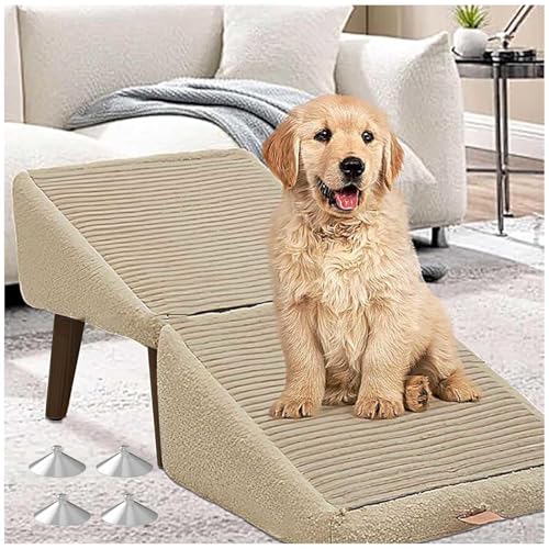 Hunderampe Sofa, 2-in-1 Faltbare Tragbarer Hunde Treppe, Hunde Treppe für Katzen Und Welpen,beige von ZaiZaiSMao