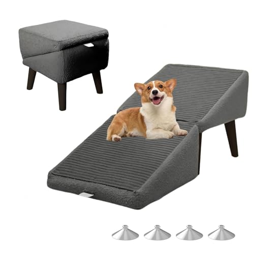 Hundetreppe Bett, Tragbarer, Rutschfestem Hundetreppe Für Kleine Hunde, Hunderampe Sofa für Bett Sofa,Gray Hundetreppe Bett, Tragbarer, Rutschfestem Hundetreppe Für Kleine Hunde, Hunderampe Sofa für Bett Sofa,Gray von ZaiZaiSMao