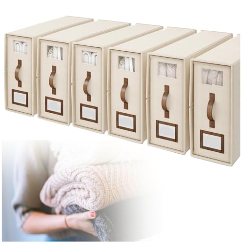 ZaiZaiSMao Bettwäsche Organizer Faltbarer, Aufbewahrung Bettwäsche Organizer mit Fenster und Reißverschluss Aufbewahrung Bettwäsche für Bettdecken Kleidung Decke,beige-6pack von ZaiZaiSMao