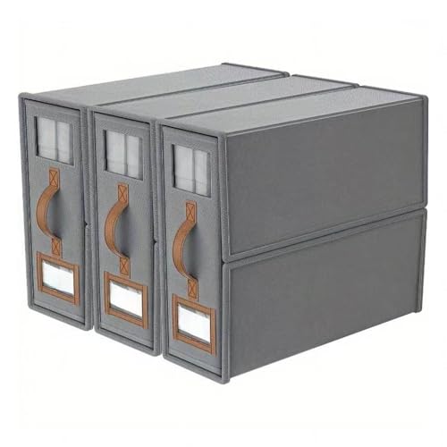 ZaiZaiSMao Bettwäsche Organizer Faltbarer, Bettwäsche Aufbewahrung mit klarem Fenster und Griff Bettwäsche Organizer Box für Bettdecken Kleidung Decke,gray-3pack von ZaiZaiSMao