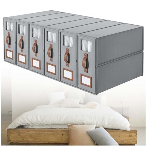 ZaiZaiSMao Bettwäsche Organizer Faltbarer, Bettwäsche Organizer Box mit klarem Fenster und Griff Bettwäsche Aufbewahrung für Bettlaken und Kleidung,gray-6pack ZaiZaiSMao Bettwäsche Organizer Faltbarer, Bettwäsche Organizer Box mit klarem Fenster und Griff Bettwäsche Aufbewahrung für Bettlaken und Kleidung,gray-6pack von ZaiZaiSMao