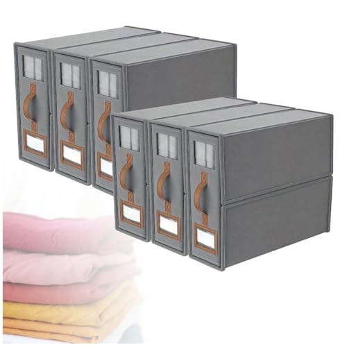 ZaiZaiSMao Bettwäsche Organizer Faltbarer, Bettwäsche Organizer mit klarem Fenster und Griff Bettwäsche Organizer Box für Bettdecken Kleidung Decke,gray-6pack von ZaiZaiSMao