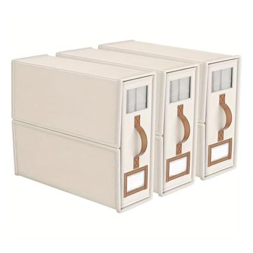 ZaiZaiSMao Bettwäsche Organizer Faltbarer, Bettzeug Aufbewahrung mit Fenster und Etikett Bettzeug Aufbewahrung für Bettdecken Kleidung Decke,beige-3pack von ZaiZaiSMao