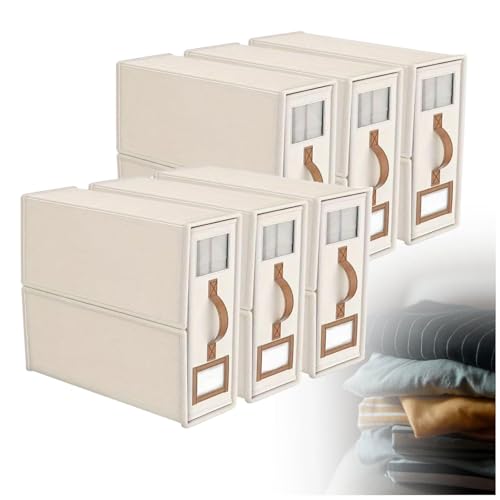 ZaiZaiSMao Bettwäsche Organizer Faltbarer, Organizer Bettwäsche mit klarem Fenster und Griff Bettwäsche Organizer Box für Bettdecken Kleidung Decke,beige-6pack von ZaiZaiSMao