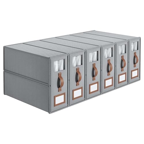 ZaiZaiSMao Bettwäsche Organizer Faltbarer, Organizer Bettwäsche mit klarem Fenster und Griff Bettwäsche Organizer Box für Bettdecken Kleidung Decke,gray-6pack von ZaiZaiSMao