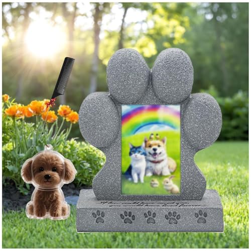 ZaiZaiSMao Gedenkstein Hund mit Tierhaar Erinnerung, Andenken an Verstorbenen Hund mit Fotorahmen-Einschub und Tierhaarsammler Grabschmuck Katze für Katze Trauer Geschenk ZaiZaiSMao Gedenkstein Hund mit Tierhaar Erinnerung, Andenken an Verstorbenen Hund mit Fotorahmen-Einschub und Tierhaarsammler Grabschmuck Katze für Katze Trauer Geschenk von ZaiZaiSMao