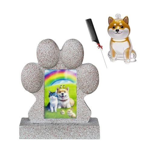 ZaiZaiSMao Gedenkstein Hund und Hundehaar-Sammler, Grabschmuck Katze mit Tierhaarsammler und Fotodisplay Gedenktafel Hund Andenken für Hunde Katze ZaiZaiSMao Gedenkstein Hund und Hundehaar-Sammler, Grabschmuck Katze mit Tierhaarsammler und Fotodisplay Gedenktafel Hund Andenken für Hunde Katze von ZaiZaiSMao