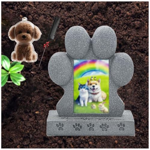 ZaiZaiSMao Gedenkstein Katze mit Tierhaar Erinnerung, Andenken Katze mit Tierhaarsammler und Fotodisplay Grabstein Hund für Katze Trauer Geschenk,Silver-A ZaiZaiSMao Gedenkstein Katze mit Tierhaar Erinnerung, Andenken Katze mit Tierhaarsammler und Fotodisplay Grabstein Hund für Katze Trauer Geschenk,Silver-A von ZaiZaiSMao