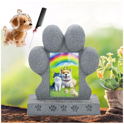 ZaiZaiSMao Gedenkstein Katze mit Tierhaar Erinnerung, Andenken Katze mit Tierhaarsammler und Fotodisplay Grabstein Hund für Katze Trauer Geschenk,Silver-B ZaiZaiSMao Gedenkstein Katze mit Tierhaar Erinnerung, Andenken Katze mit Tierhaarsammler und Fotodisplay Grabstein Hund für Katze Trauer Geschenk,Silver-B von ZaiZaiSMao