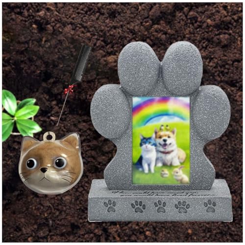 ZaiZaiSMao Gedenkstein Katze mit Tierhaar Erinnerung, Andenken Katze mit Tierhaarsammler und Fotodisplay Grabstein Hund für Katze Trauer Geschenk,Silver-D ZaiZaiSMao Gedenkstein Katze mit Tierhaar Erinnerung, Andenken Katze mit Tierhaarsammler und Fotodisplay Grabstein Hund für Katze Trauer Geschenk,Silver-D von ZaiZaiSMao