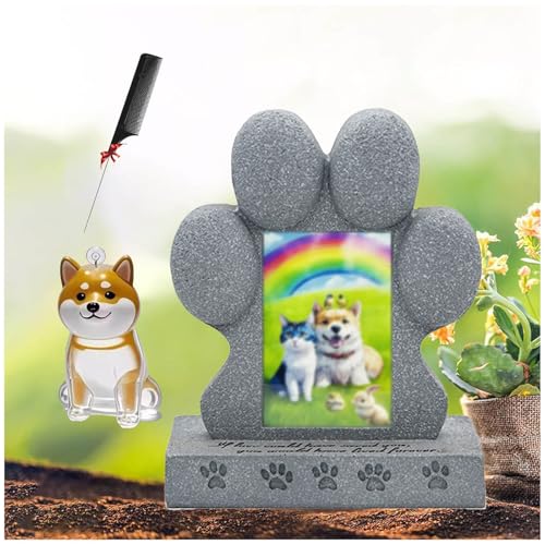 ZaiZaiSMao Gedenkstein Katze und Hundehaar-Sammler, Erinnerung Hund mit Fotorahmen-Einschub und Tierhaarsammler Grabschmuck Katze Gedenkgeschenk für Tierliebhaber ZaiZaiSMao Gedenkstein Katze und Hundehaar-Sammler, Erinnerung Hund mit Fotorahmen-Einschub und Tierhaarsammler Grabschmuck Katze Gedenkgeschenk für Tierliebhaber von ZaiZaiSMao