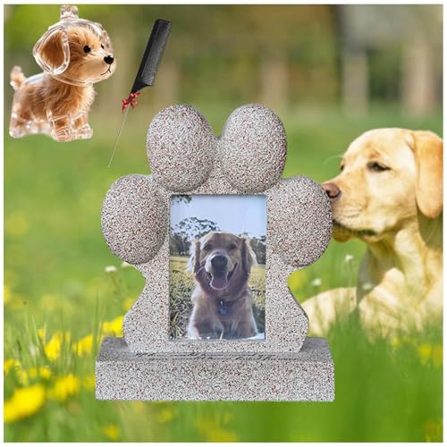 ZaiZaiSMao Gedenktafel Hund mit Hundehaar-Sammler, Andenken an Verstorbenen Hund mit Fotorahmen-Einschub und Tierhaarsammler Gedenkstein Hund für Tierbesitzer ZaiZaiSMao Gedenktafel Hund mit Hundehaar-Sammler, Andenken an Verstorbenen Hund mit Fotorahmen-Einschub und Tierhaarsammler Gedenkstein Hund für Tierbesitzer von ZaiZaiSMao