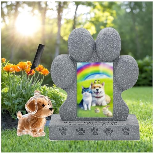 ZaiZaiSMao Gedenktafel Hund mit Tierhaar Erinnerung, Andenken Katze mit Fotorahmen-Einschub und Tierhaarsammler Grabstein Für Katzen Andenken für Hunde Katze,Silver-B ZaiZaiSMao Gedenktafel Hund mit Tierhaar Erinnerung, Andenken Katze mit Fotorahmen-Einschub und Tierhaarsammler Grabstein Für Katzen Andenken für Hunde Katze,Silver-B von ZaiZaiSMao