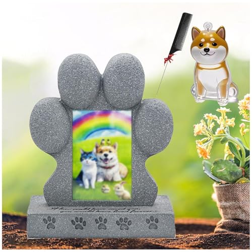 ZaiZaiSMao Gedenktafel Hund mit Tierhaar Erinnerung, Andenken Katze mit Fotorahmen-Einschub und Tierhaarsammler Grabstein Für Katzen Andenken für Hunde Katze,Silver-E ZaiZaiSMao Gedenktafel Hund mit Tierhaar Erinnerung, Andenken Katze mit Fotorahmen-Einschub und Tierhaarsammler Grabstein Für Katzen Andenken für Hunde Katze,Silver-E von ZaiZaiSMao