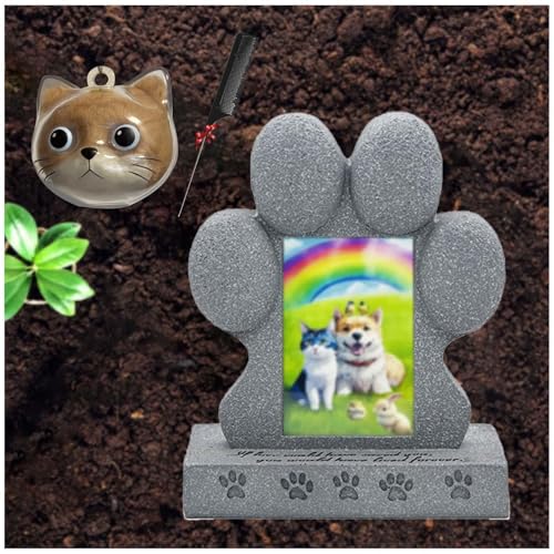 ZaiZaiSMao Gedenktafel Hund mit Tierhaar Erinnerung, Gedenktafel Katze mit Tierhaarsammler und Fotodisplay Grabstein Katze Erinnerung an verstorbene Haustiere,Silver-D ZaiZaiSMao Gedenktafel Hund mit Tierhaar Erinnerung, Gedenktafel Katze mit Tierhaarsammler und Fotodisplay Grabstein Katze Erinnerung an verstorbene Haustiere,Silver-D von ZaiZaiSMao