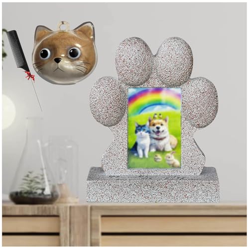 ZaiZaiSMao Gedenktafel Hund und Hundehaar-Sammler, Grabstein Für Katzen mit Tierhaarsammler und Fotodisplay Andenken Katze Andenken für Hunde Katze ZaiZaiSMao Gedenktafel Hund und Hundehaar-Sammler, Grabstein Für Katzen mit Tierhaarsammler und Fotodisplay Andenken Katze Andenken für Hunde Katze von ZaiZaiSMao