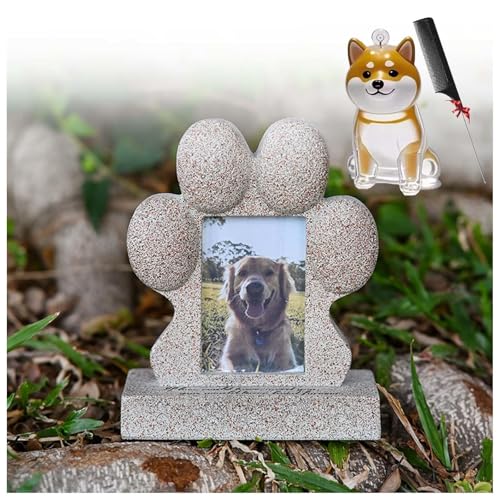 ZaiZaiSMao Gedenktafel Hund und Tierhaar Erinnerung, Gedenkstein Hund mit Tierhaarsammler und Fotodisplay Grabschmuck Hund für Tierbesitzer,Gold-E ZaiZaiSMao Gedenktafel Hund und Tierhaar Erinnerung, Gedenkstein Hund mit Tierhaarsammler und Fotodisplay Grabschmuck Hund für Tierbesitzer,Gold-E von ZaiZaiSMao