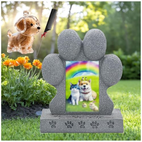 ZaiZaiSMao Gedenktafel Hund und Tierhaar Erinnerung, Gedenkstein Hund mit Tierhaarsammler und Fotodisplay Grabschmuck Hund für Tierbesitzer,Silver-B ZaiZaiSMao Gedenktafel Hund und Tierhaar Erinnerung, Gedenkstein Hund mit Tierhaarsammler und Fotodisplay Grabschmuck Hund für Tierbesitzer,Silver-B von ZaiZaiSMao