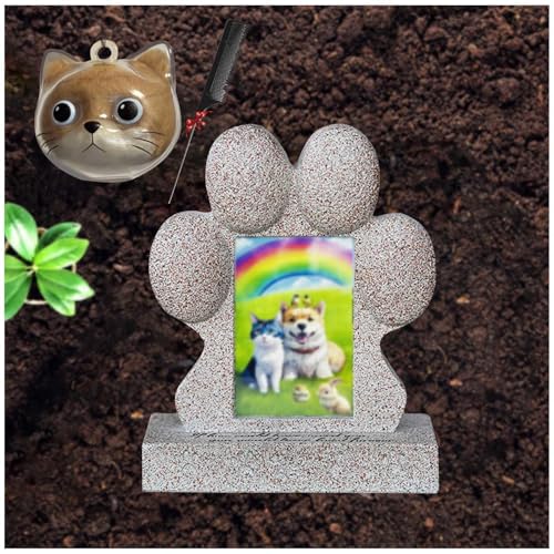 ZaiZaiSMao Grabstein Hund mit Hundehaar-Sammler, Grabstein Für Katzen mit Tierhaarsammler und Fotodisplay Gedenkstein Hund für Tierbesitzer ZaiZaiSMao Grabstein Hund mit Hundehaar-Sammler, Grabstein Für Katzen mit Tierhaarsammler und Fotodisplay Gedenkstein Hund für Tierbesitzer von ZaiZaiSMao